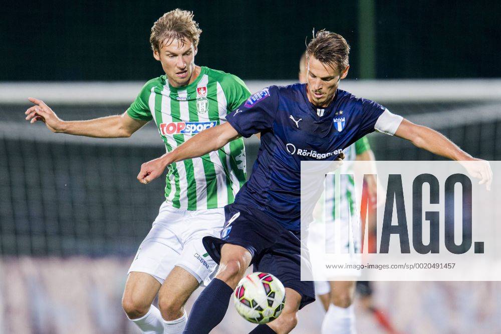 Vilnius, Litauen - 150721 Zalgiris Yuri Kendysh and Malmö FFs Markus Rosenberg - fotbollsmatchen Zalgiris Vilnius VMFD and Malmö FF - Quali - Champions League den 21 juli 2015 i Vilnius. .Foto: LUDVIG THUNMAN BILDBYRAN kod LT 35107 News - July 21, 2015 - ZUMAb138