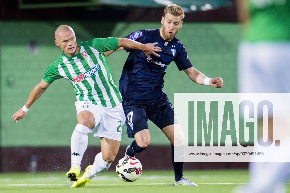 Vilnius, Litauen - 150721 Zalgiris Darvydas Sernas and Malmö FFs Rasmus Bengtsson - fotbollsmatchen Zalgiris Vilnius VMFD and Malmö FF - Quali - Champions League den 21 juli 2015 i Vilnius. .Foto: LUDVIG THUNMAN BILDBYRAN kod LT 35107 News - July 21, 2015 - ZUMAb138