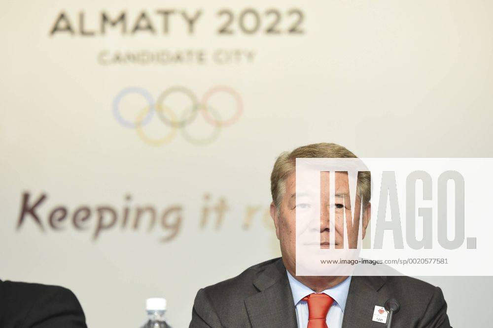 (CHINA OUT) Akhmetzhan Yessimov, Mayor of Almaty city, attends the Almaty Press Briefing of the 128th IOC Session on July 30, 2015 in Kuala Lumpur, Malaysia. CFP470956696