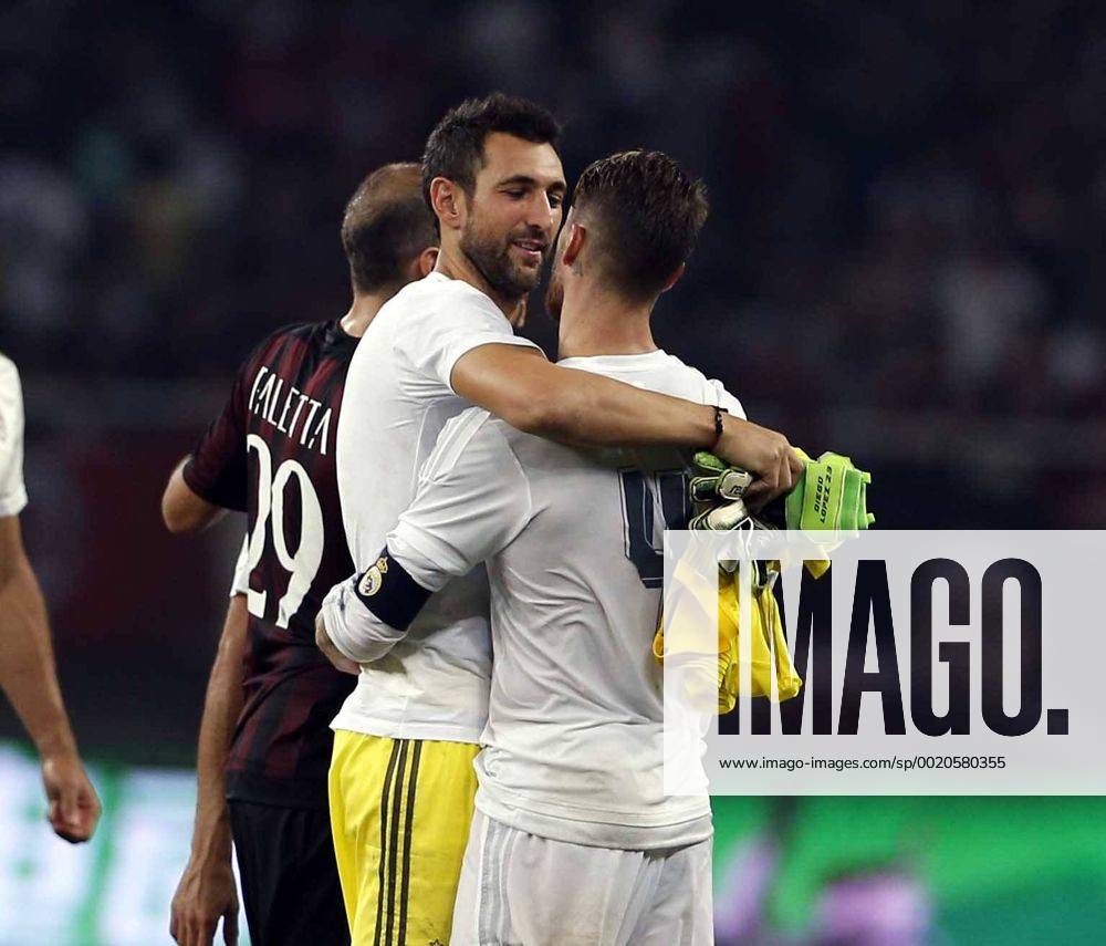 Pre-season friendly match between Real Madrid and AC Milan. In this picture, Diego Lopez and Sergio Ramos. CHEMAxREYx