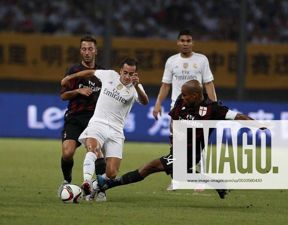 Pre-season friendly match between Real Madrid and AC Milan. In this picture, Lucas Vazquez and Nigel de Jong. CHEMAxREYx