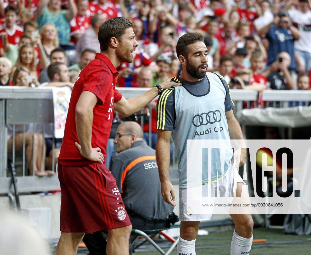 Pre-season friendly match between Real Madrid and Tottenham. In this picture, Xabi Alonso and Carvajal. A.xGARCIAx