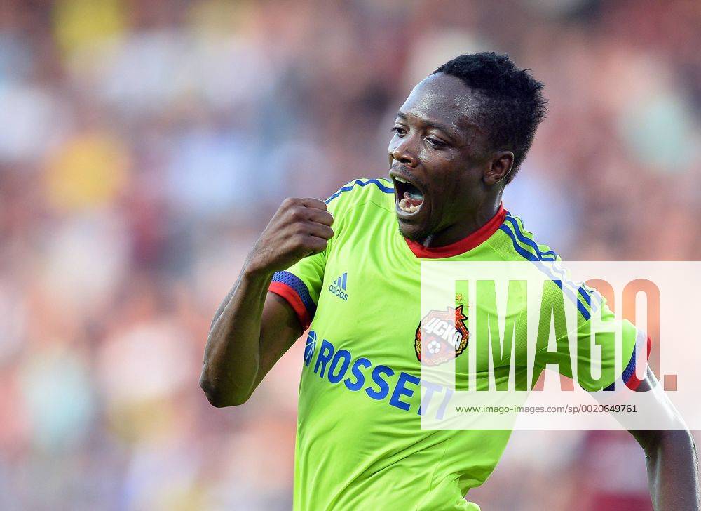 Ahmed Musa of CSKA Moscow celebrates after he scores during the third qualifying round of the Champions League return match between AC Sparta Prague and CSKA Moscow in Prague, Czech Republic, on Wednesday, August 5, 2015. (CTKxPhoto KaterinaxSulova) CTKPhotoP201508050809601 suk9