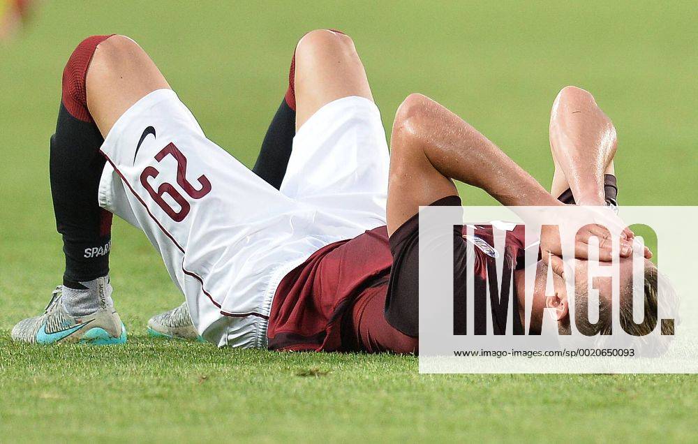 Disappointed Matej Hybs of Sparta after lost the third qualifying round of the Champions League return match between AC Sparta Prague and CSKA Moscow in Prague, Czech Republic, on Wednesday, August 5, 2015. (CTKxPhoto KaterinaxSulova) CTKPhotoP201508050845501 suk13