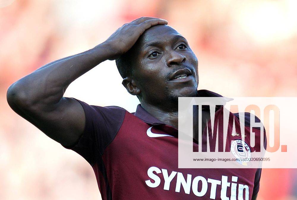 Disappointed Kehinde Fatai of Sparta after lost the third qualifying round of the Champions League return match between AC Sparta Prague and CSKA Moscow in Prague, Czech Republic, on Wednesday, August 5, 2015. (CTKxPhoto KaterinaxSulova) CTKPhotoP201508050850201 suk14