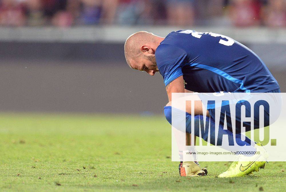 Disappointed goalkeeper of Sparta David Bicik after lost the third qualifying round of the Champions League return match between AC Sparta Prague and CSKA Moscow in Prague, Czech Republic, on Wednesday, August 5, 2015. (CTKxPhoto KaterinaxSulova) CTKPhotoP201508050852101 suk15