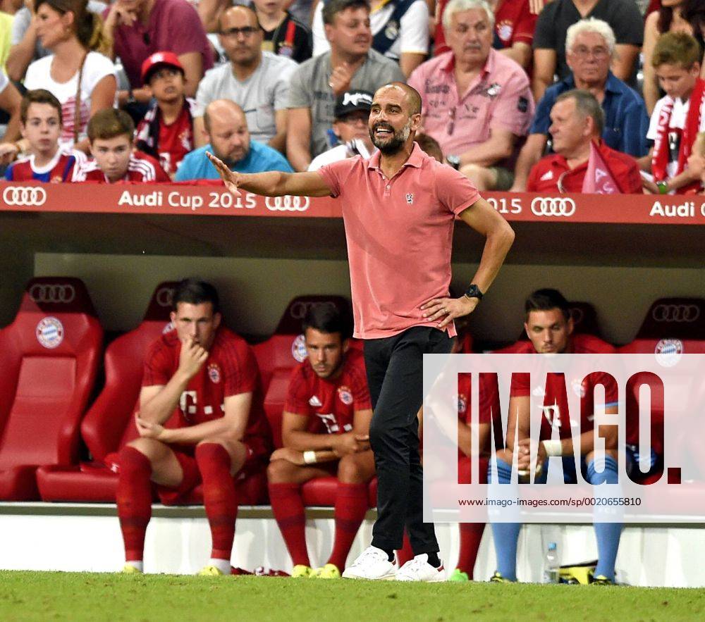 AUDI-Cup 2015, Finale, FC Bayern München - Real Madrid, in der Allianz-Arena München, Trainer Pep Guardiola (Bayern München) in Rage.