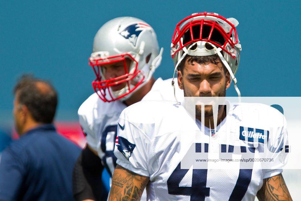 New England Patriots tight end Michael Hoomanawanui (47) during NFL American Football Herren USA training camp at Gillette Stadium. NFL 2015: Patriots Training Camp AUG 07 - ZUMAc04_