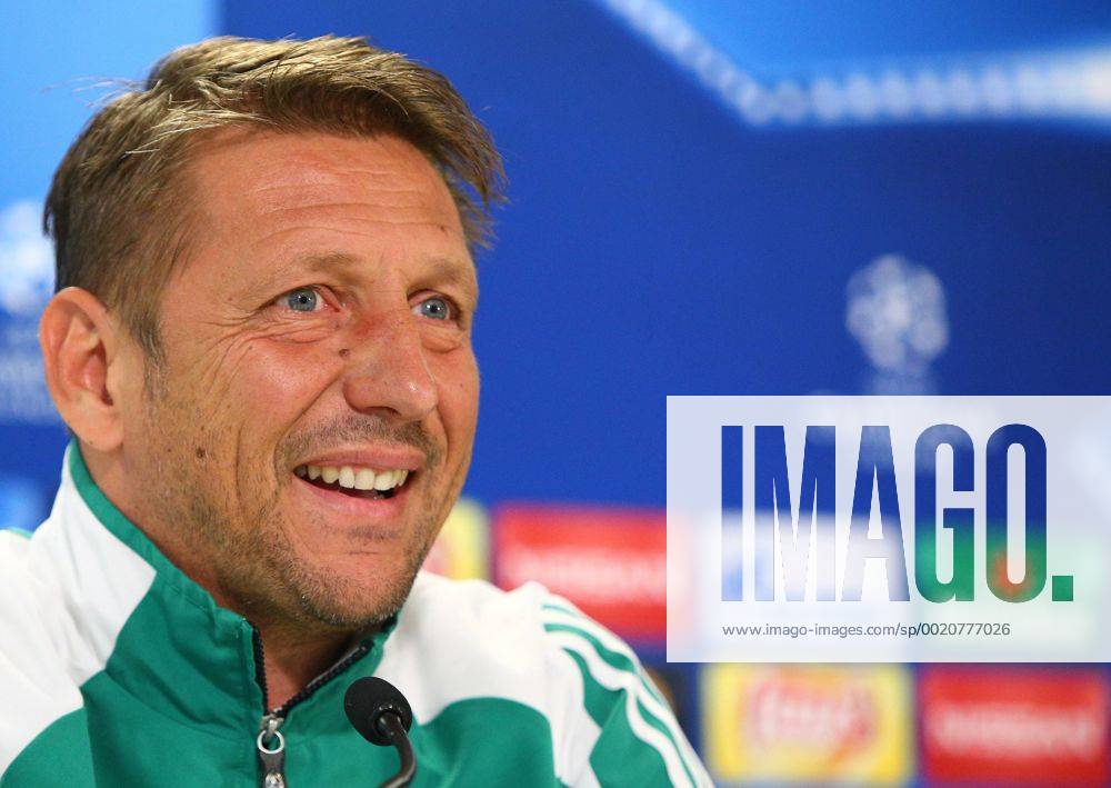 SOCCER - CL play offs, Rapid vs Shakhtar, preview VIENNA,AUSTRIA,18.AUG.15 - SOCCER - UEFA Champions League, play offs, SK Rapid Wien vs FC Shakhtar Donetsk, preview, press conference PK Pressekonferenz Rapid. Image shows head coach Zoran Barisic (Rapid). Keywords: Wien Energie. GEPAxpictures xChristianxOrt