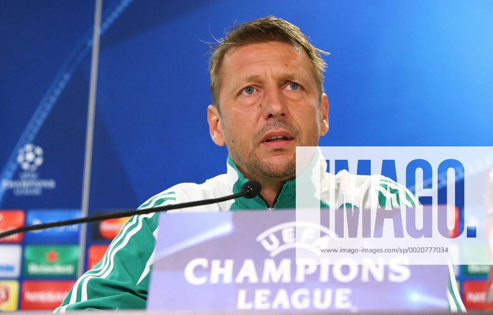 SOCCER - CL play offs, Rapid vs Shakhtar, preview VIENNA,AUSTRIA,18.AUG.15 - SOCCER - UEFA Champions League, play offs, SK Rapid Wien vs FC Shakhtar Donetsk, preview, press conference PK Pressekonferenz Rapid. Image shows head coach Zoran Barisic (Rapid). Keywords: Wien Energie. GEPAxpictures xChristianxOrt