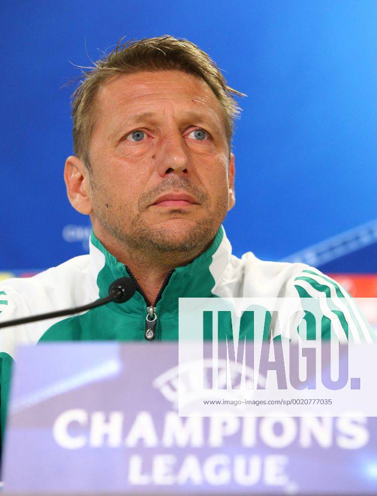 SOCCER - CL play offs, Rapid vs Shakhtar, preview VIENNA,AUSTRIA,18.AUG.15 - SOCCER - UEFA Champions League, play offs, SK Rapid Wien vs FC Shakhtar Donetsk, preview, press conference PK Pressekonferenz Rapid. Image shows head coach Zoran Barisic (Rapid). Keywords: Wien Energie. GEPAxpictures xChristianxOrt