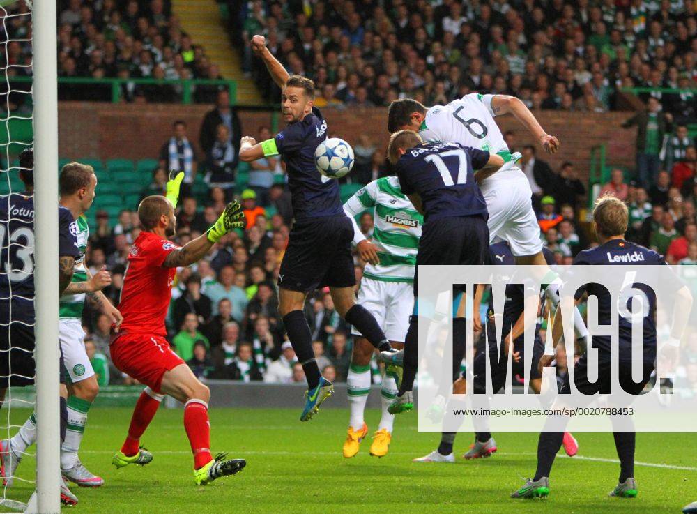 Glasgow, Scotland. Champions League Qualifying. Celtic versus Malmo FF. Nir Bitton heads Celtic into a 2-goal lead xVagelisxGeorgarioux ActionPlus11651081