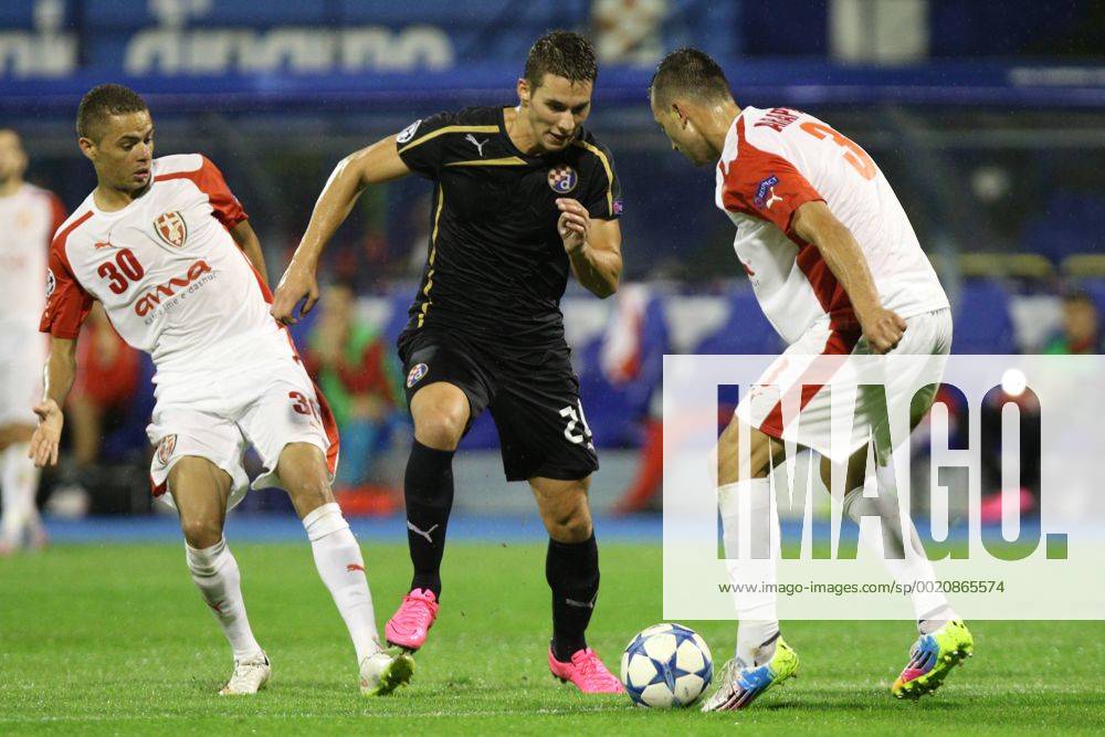 Zagreb, 25.8.2015. - Champions League, Play-Offs 2nd leg, Stadion Maksimir, GNK Dinamo (blue) - KF Skenderbeu (white) 4:1 Marko PJACA (20) ?s Esquerdinha (30) and Renato ARAPI (3)