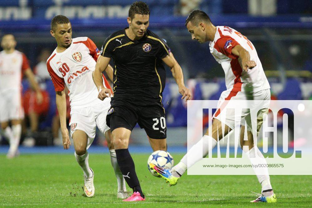 Zagreb, 25.8.2015. - Champions League, Play-Offs 2nd leg, Stadion Maksimir, GNK Dinamo (blue) - KF Skenderbeu (white) 4:1 Marko PJACA (20) ?s Esquerdinha (30) and Renato ARAPI (3)