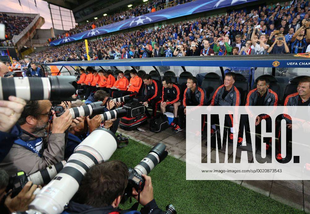 Manchester United ManU s Louis Van Gaal looks on Champions League Play-Off 2nd Leg - Club Brugge vs Manchester United - Jan Breydel Stadium - Belgium - 26th August 2015 - Picture David Klein Sportimage .