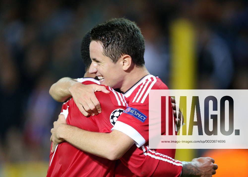 Manchester United ManU s Ander Herrera celebrates scoring his sides fourth goal Champions League Play-Off 2nd Leg - Club Brugge vs Manchester United - Jan Breydel Stadium - Belgium - 26th August 2015 - Picture David Klein Sportimage .