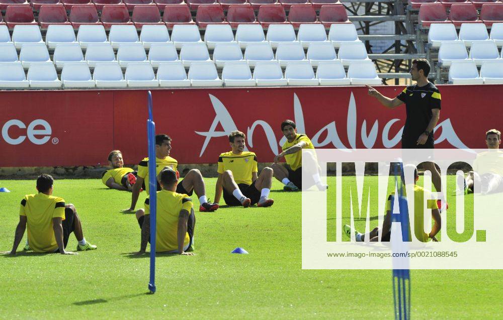 FC Sevilla training session. In this picture, the players strech. HURTADOx