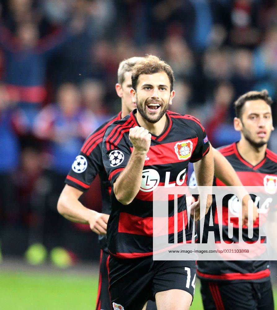 Leverkusen, UEFA Fussball, Herren, Champions League, Saison 2015 2016,Gruppe E, Bayer 04 Leverkusen vs Bate Baryssau, 16.09.2015, BayArena Leverkusen, Admir Mehedi, Bayer 04 Leverkusen jubel