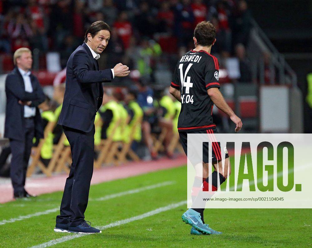 Fussball UEFA Champions League, Bayer 04 Leverkusen - Bate Baryssau, Trainer Roger Schmidt (Bayer 04 Leverkusen), Amir Mehmedi (Bayer 04 Leverkusen), Freisteller.