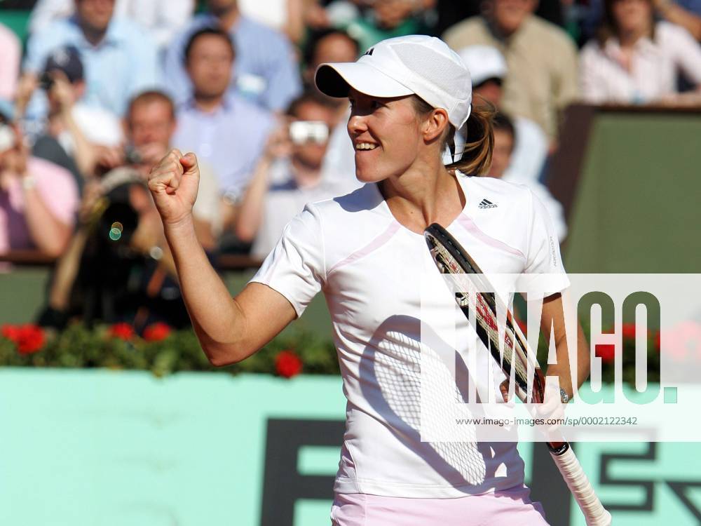 Justine Henin Hardenne (Belgien) - Jubel Tennis Damen French Open 2006, Grand Slam, WTA Tour Einzelbild Roland Garros Paris Freude,