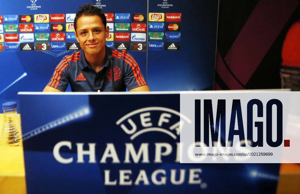 Chicharito Javier Hernandez (Bayer Leverkusen) attend press conference befor the Champions League match. xFRANCESCxADELANTADOx