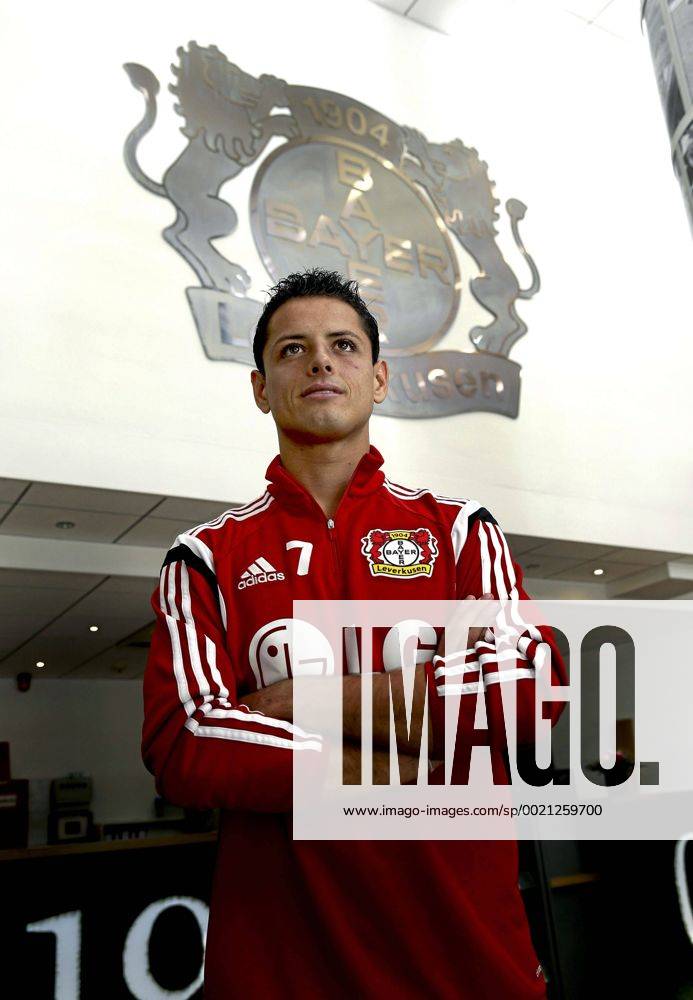 Aktuell Fußball, Champions League, PK Bayer Leverkusen. Bayer Leverkusen player, Javier Hernandez Chicharito. CHEMAxREYx
