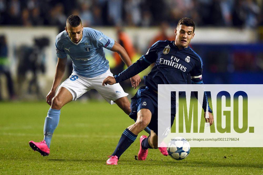 , 150930 Malmö FFs Nikola Djurdjic och Real Madrids Mateo Kovacic during UEFA Champions League 2015 2016 match between Malmö FF and Real Madrid.