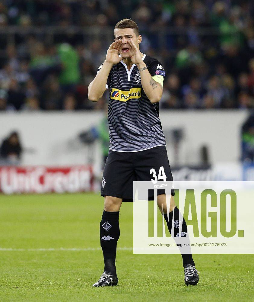 Granit Xhaka (Bor. Mönchengladbach) loudly during the Championsleague between Borussia Moenchengladbach and Manchester City, Borussiapark in Moenchengladbach on September 30., 2015. Borussia Mönchengladbach vs. Manchester City in der Champions League der Saison 2015 2016 am 30. September 2015.