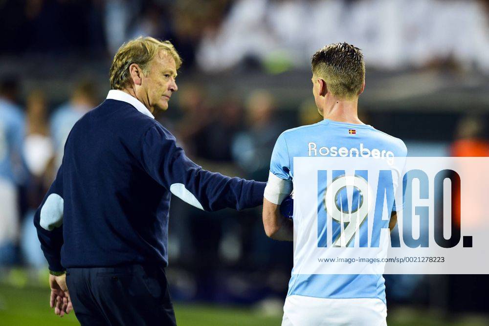 Aktuell Fußball, Champions League, Malmö FF - Real Madrid , 150930 Malmö FFs tränare Age Hareide och Malmö FFs Markus Rosenberg during UEFA Champions League 2015 2016 match between Malmö FF and Real Madrid.
