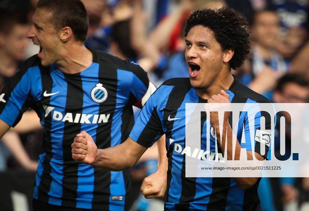 20151018 - BRUGGE;BELGIUM: 18 Club s Felipe Gedoz Da Conceicao celebrates after scoring during the Jupiler Pro League match between Club Brugge and KV Oostende, in Brugge on day 11 of the Belgian soccer Championship. REPORTERS VIRGINIE LEFOUR xxLEFOUR