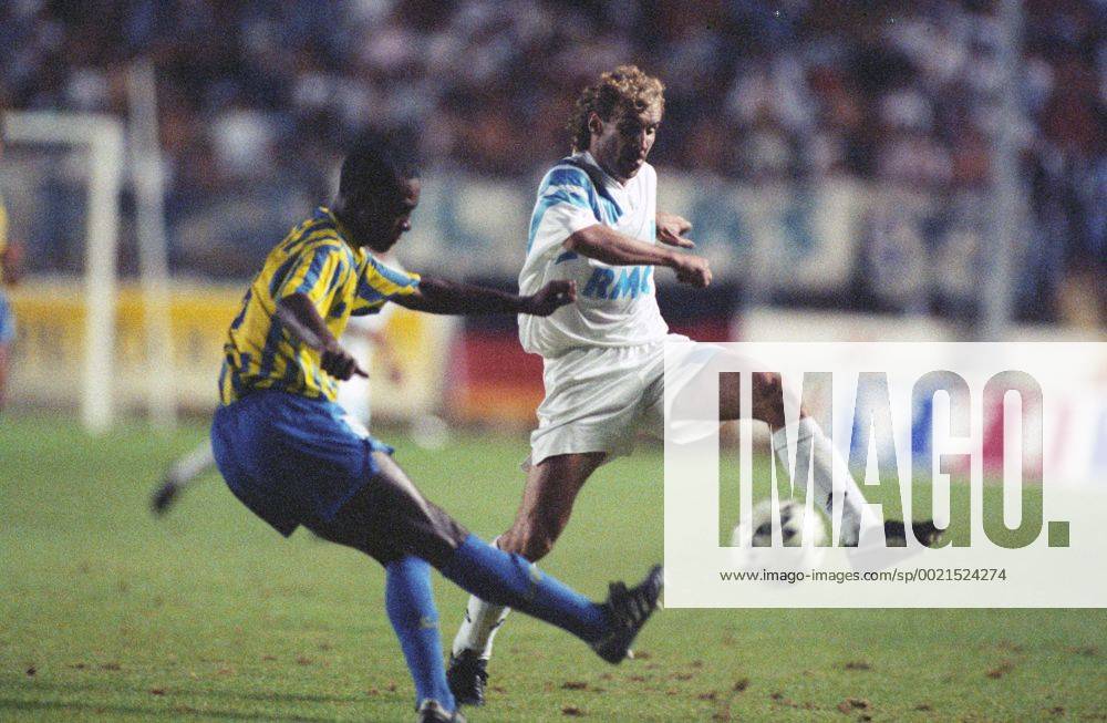 Rudi Völler (Olympique Marseille) im Spiel gegen SC Toulon, Fußball Frankreich, Ligue Une 1 1992 1993 Fußball International Olympique Marseille