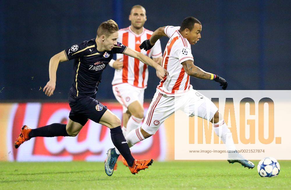 UEFA Champions League, Group F, Round 3, GNK Dinamo - FC Olympiakos 20.10.2015., Croatia, Zagreb - Maksimir Stadium - UEFA Champions League, Group F, Round 3, GNK Dinamo - FC Olympiakos. Felipe Pardo, Marko Rog. IgorxKralj PIXSELL