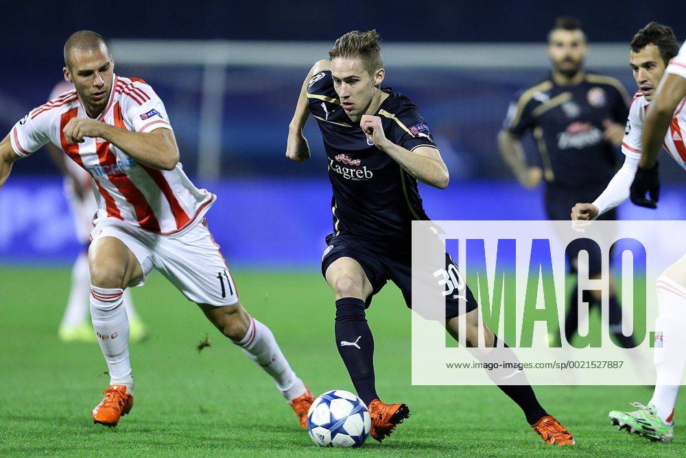 UEFA Champions League, Group F, Round 3, GNK Dinamo - FC Olympiakos 20.10.2015., Croatia, Zagreb - Maksimir Stadium - UEFA Champions League, Group F, Round 3, GNK Dinamo - FC Olympiakos. Pajtim Kasami, Marko Rog. GoranxStanzl PIXSELL