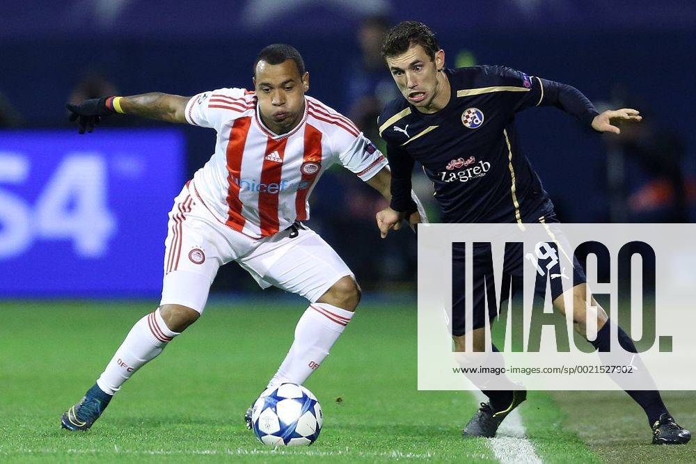 UEFA Champions League, Group F, Round 3, GNK Dinamo - FC Olympiakos 20.10.2015., Croatia, Zagreb - Maksimir Stadium - UEFA Champions League, Group F, Round 3, GNK Dinamo - FC Olympiakos. Felipe Pardo, Josip Pivaric. GoranxStanzl PIXSELL