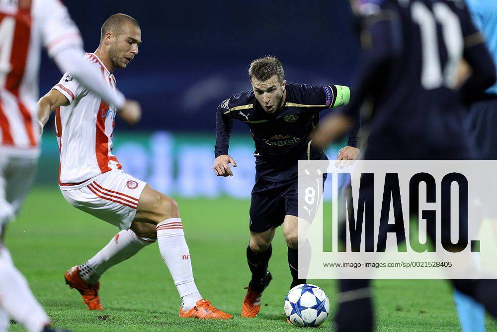 UEFA Champions League, Group F, Round 3, GNK Dinamo - FC Olympiakos 20.10.2015., Croatia, Zagreb - Maksimir Stadium - UEFA Champions League, Group F, Round 3, GNK Dinamo - FC Olympiakos. Pajtim Kasami, Domagoj Antolic. GoranxStanzl PIXSELL