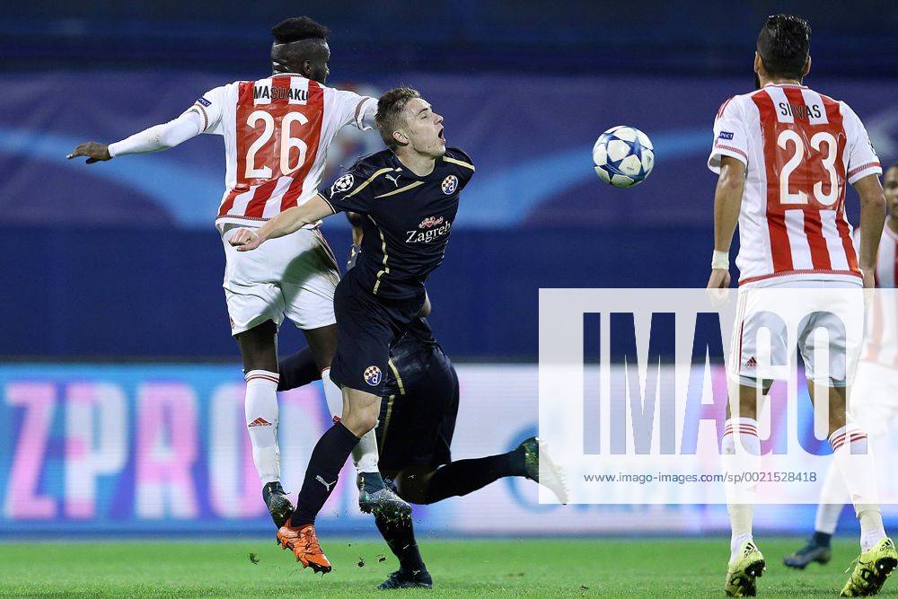 UEFA Champions League, Group F, Round 3, GNK Dinamo - FC Olympiakos 20.10.2015., Croatia, Zagreb - Maksimir Stadium - UEFA Champions League, Group F, Round 3, GNK Dinamo - FC Olympiakos. Arthur Masuaku, Marko Rog. GoranxStanzl PIXSELL