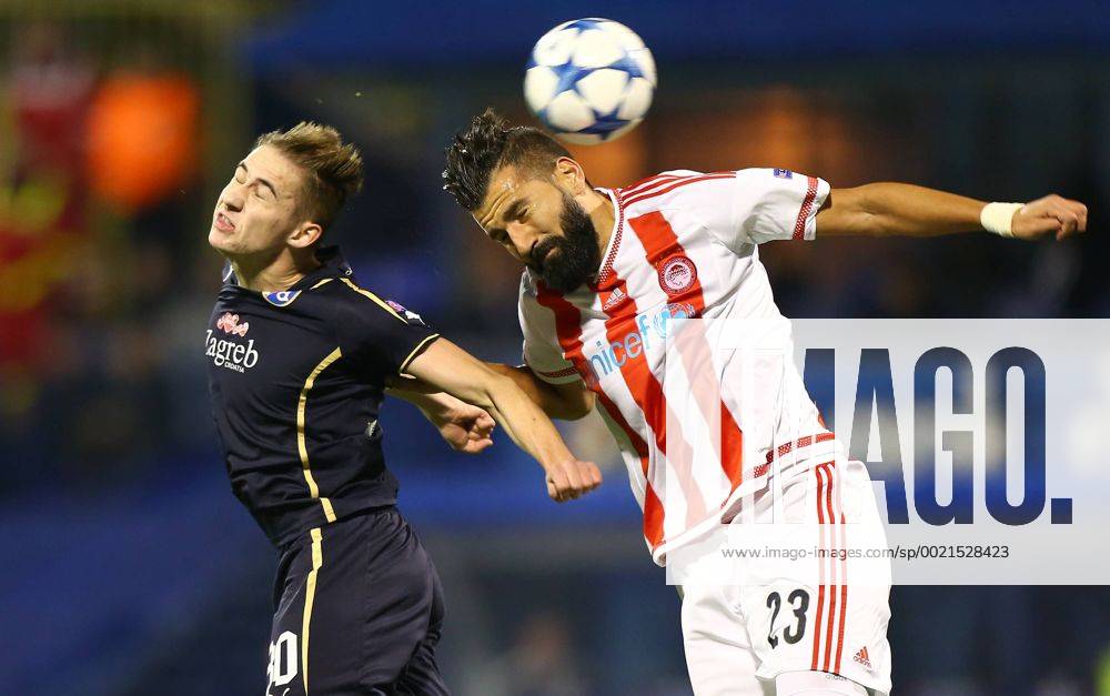 UEFA Champions League, Group F, Round 3, GNK Dinamo - FC Olympiakos 20.10.2015., Croatia, Zagreb - Maksimir Stadium - UEFA Champions League, Group F, Round 3, GNK Dinamo - FC Olympiakos. Marko Rog, Dimitris Siovas. SlavkoxMidzor PIXSELL