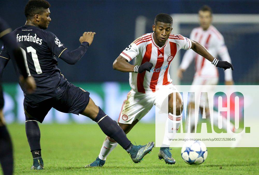 UEFA Champions League, Group F, Round 3, GNK Dinamo - FC Olympiakos 20.10.2015., Croatia, Zagreb - Maksimir Stadium - UEFA Champions League, Group F, Round 3, GNK Dinamo - FC Olympiakos. Junior Fernandes, Seba. IgorxKralj PIXSELL