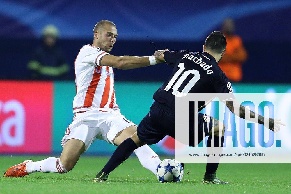 UEFA Champions League, Group F, Round 3, GNK Dinamo - FC Olympiakos 20.10.2015., Croatia, Zagreb - Maksimir Stadium - UEFA Champions League, Group F, Round 3, GNK Dinamo - FC Olympiakos. Pajtim Kasami, Paulo Ricardo Ribeiro de Jesus Machado. GoranxStanzl PIXSELL