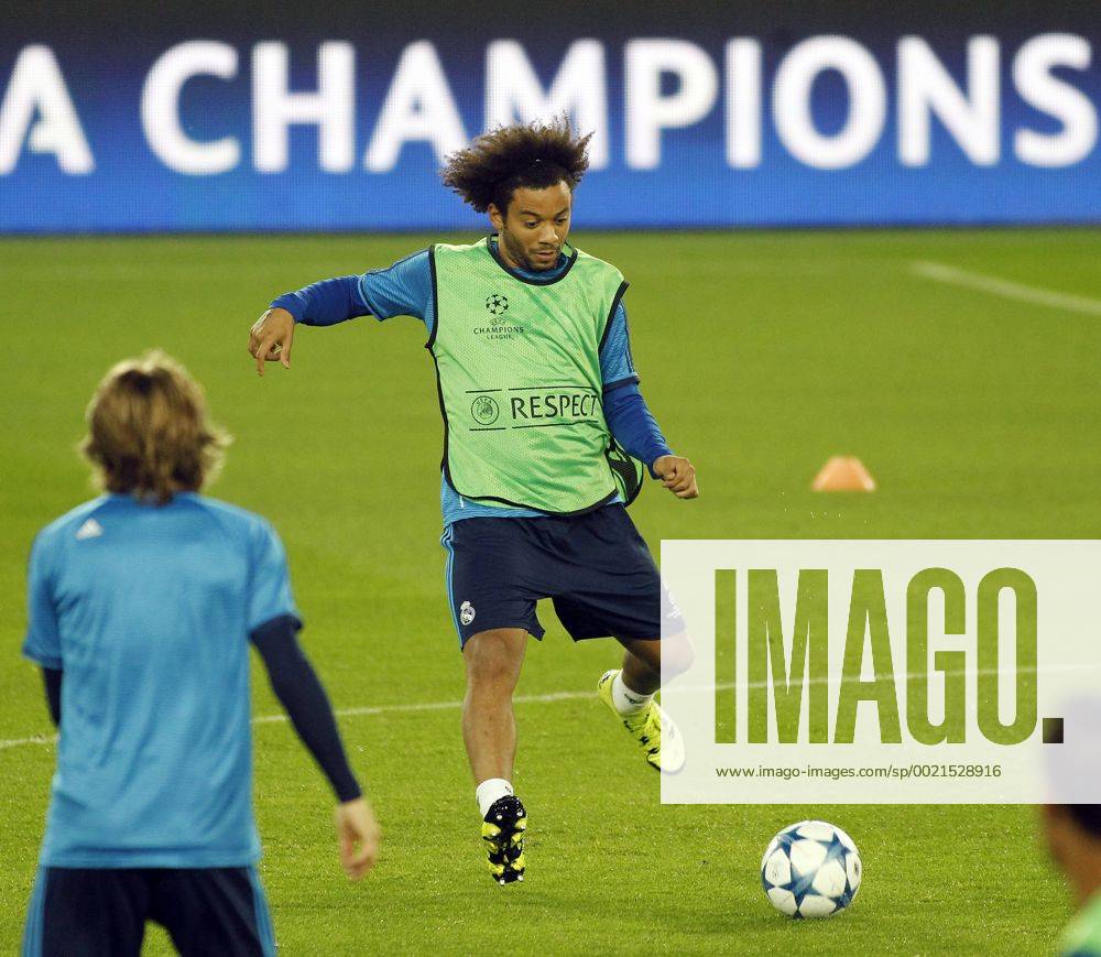 Real Madrid training session at PSG stadium before the Champions League match. In this picture, Marcelo. RIVEROx