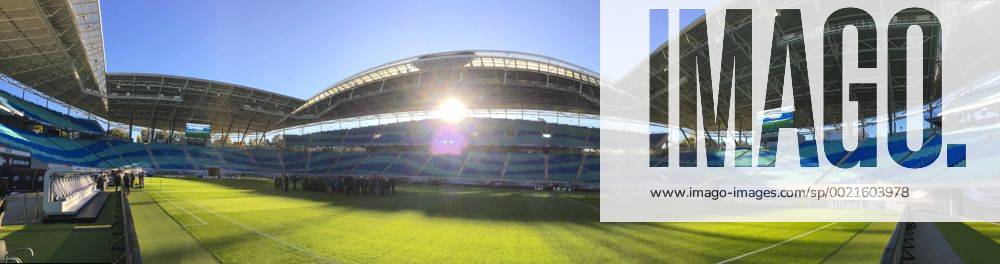 Red Bull Arena Stadion, Fussballstadion, Tribuenen, Zuschauertribuene, Innenansicht, Architektur Rasen, innen Panorama DEUTSCHLAND - GEORGIEN ( - ) Qualifikation Europameisterschaft, Euro 2016, Deutsche Fussball Nationalmannschaft, DFB am 11.10.2015 in Leipzig, Deutschland.