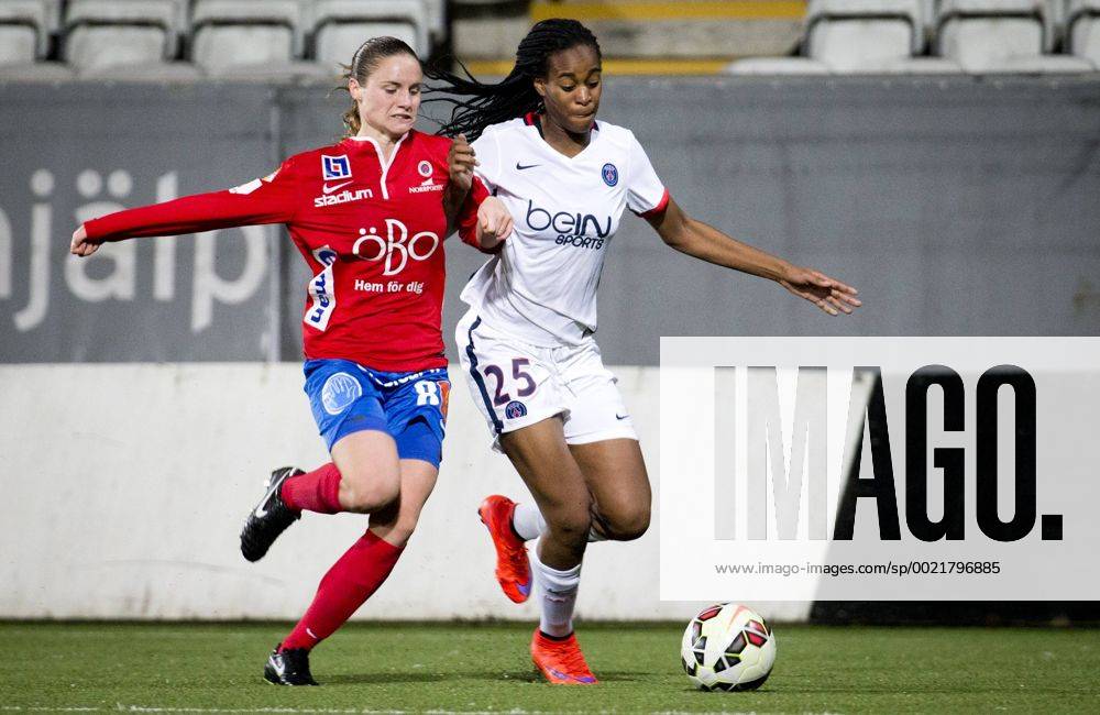 Fußball, Damen Champions League, KIF Örebro - Paris St. Germain 151111 KIF Örebro Hanne Grahns och Paris SG Marie-Antoinette Katoto under fotbollsmatchen i Womens Champions League mellan Kif Örebro och Paris SG den 11 november 2015 i Örebro.