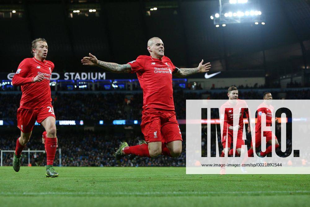 Martin Skrtel of Liverpool celebrates scoring his sides fourth goal - Manchester City vs Liverpool - Barclays Premier League - Etihad Stadium - Manchester - 21 11 2015 Pic Philip Oldham SportImage .