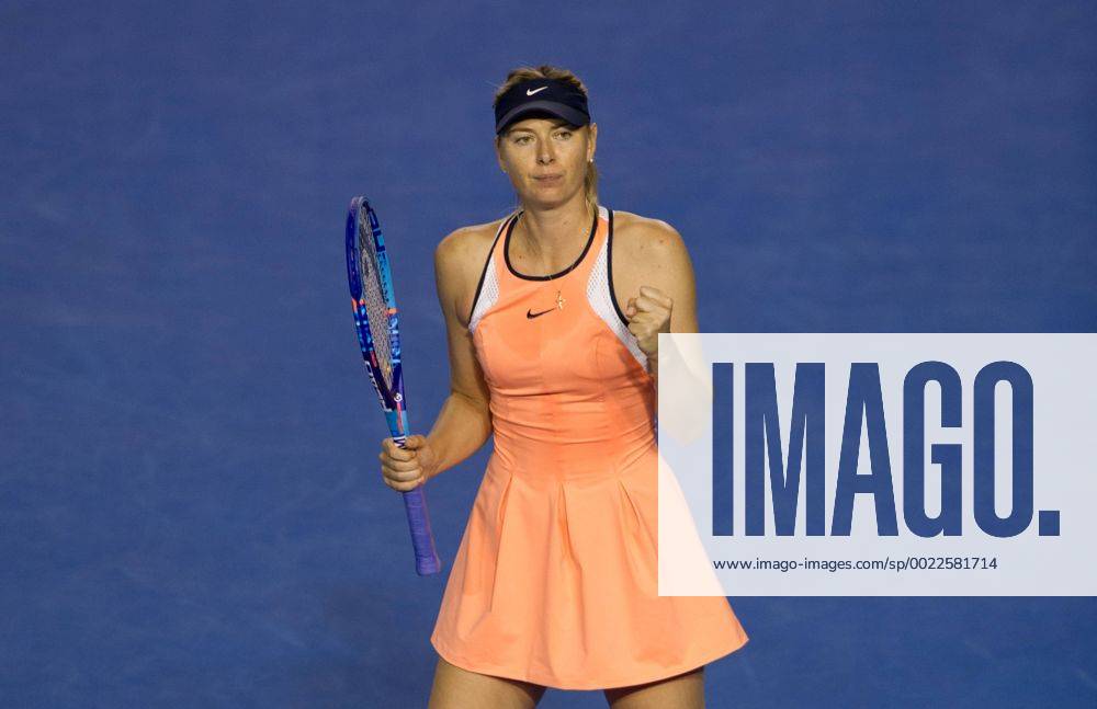 (160122) -- MELBOURNE, Jan. 22, 2016 -- Maria Sharapova of Russia celebrates victory after the third round match of women s singles against Lauren Davis of the United States at Australian Open Tennis Championships at Melbourne Park in Melbourne, Australia, Jan. 22, 2016. Sharapova won 2-1. ) (SP)AUSTRALIA-MELBOURNE-TENNIS-AUSTRALIAN OPEN-DAY 5 BaixXue
