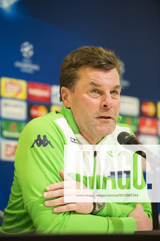 Fußball, Champions League, VfL Wolfsburg PK Wolfsburg s head coach Dieter Hecking pictured during a press conference PK Pressekonferenz of German soccer club VfL Wolfsburg, Tuesday 16 February 2016 in Gent. Wolfsburg is preparing for the first leg of the 1 8 finals of the UEFA Champions League competition against Belgian team KAA Gent tomorrow. JASPERxJACOBS x04794134x