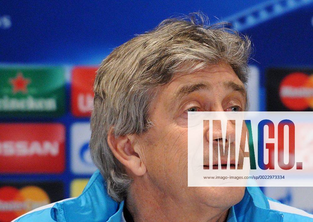 Feb. 23, 2016 - Kiev, Ukraine - Manchester City s head coach Manuel Pellegrini, from Chile, attends a press conference PK Pressekonferenz at Olimpiyskiy Stadium in Kiev, Ukraine, Tuesday Feb. 23, 2016. Manchester City and Dynamo Kiev will play on Wednesday in a Champions League, Round of 16, first leg soccer match in Kiev. Manchester City FC Training and Press Conference - ZUMAn230