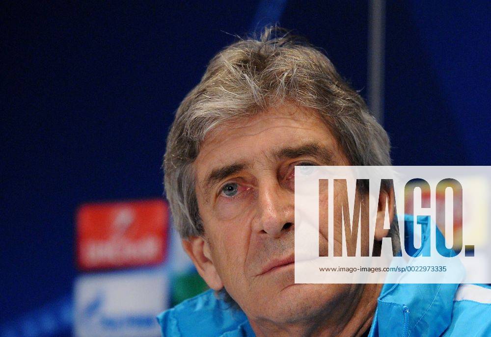 Feb. 23, 2016 - Kiev, Ukraine - Manchester City s head coach Manuel Pellegrini, from Chile, attends a press conference PK Pressekonferenz at Olimpiyskiy Stadium in Kiev, Ukraine, Tuesday Feb. 23, 2016. Manchester City and Dynamo Kiev will play on Wednesday in a Champions League, Round of 16, first leg soccer match in Kiev. Manchester City FC Training and Press Conference - ZUMAn230