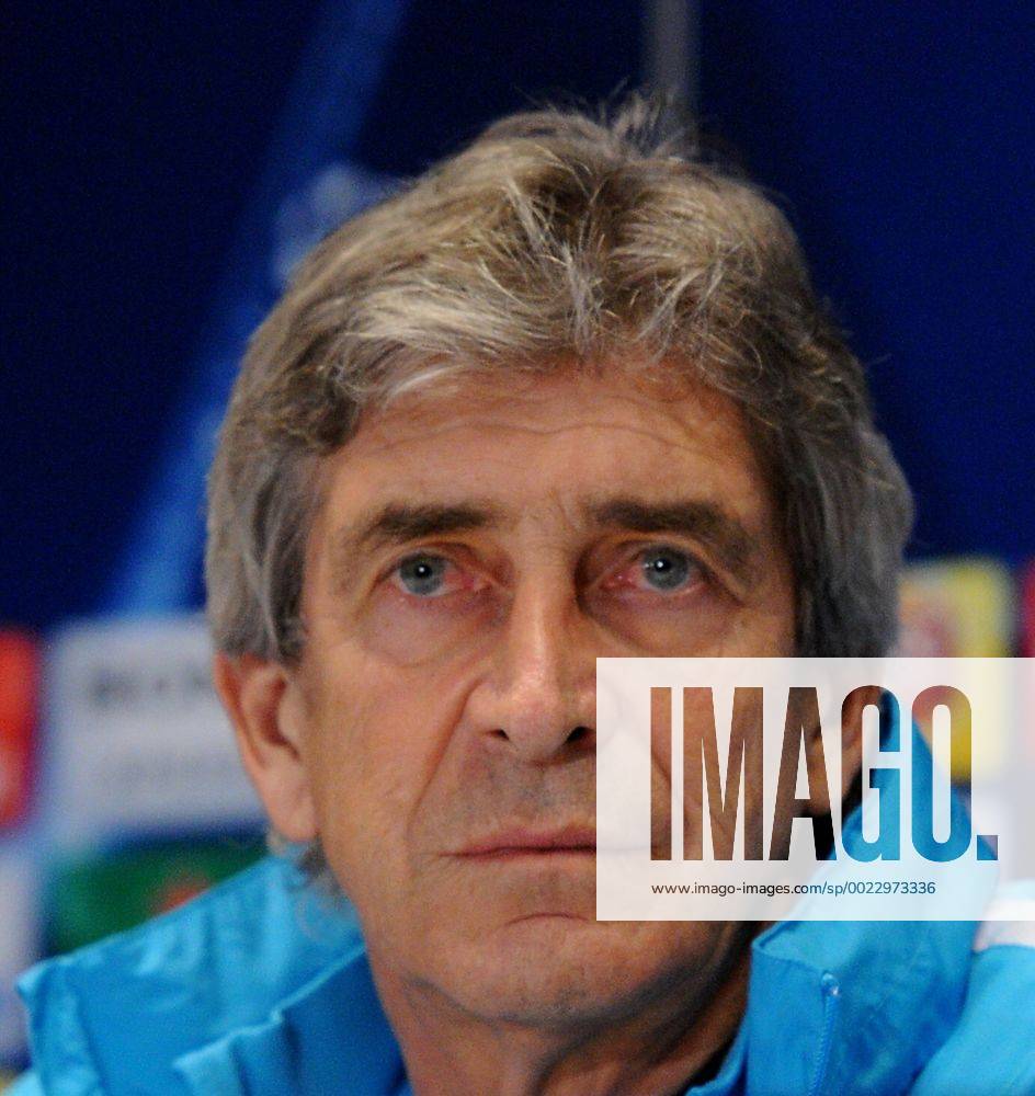 Feb. 23, 2016 - Kiev, Ukraine - Manchester City s head coach Manuel Pellegrini, from Chile, attends a press conference PK Pressekonferenz at Olimpiyskiy Stadium in Kiev, Ukraine, Tuesday Feb. 23, 2016. Manchester City and Dynamo Kiev will play on Wednesday in a Champions League, Round of 16, first leg soccer match in Kiev. Manchester City FC Training and Press Conference - ZUMAn230