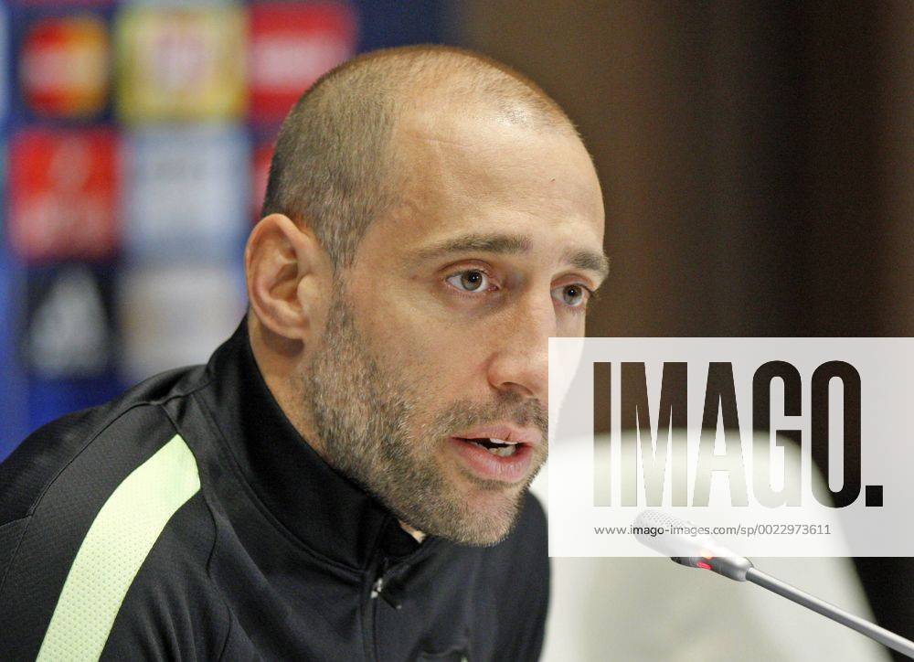 Feb. 23, 2016 - Kiev, Ukraine - Manchester City s player Pablo Zabaleta during a press conference PK Pressekonferenz at Olimpiyskiy stadium,in Kiev,Ukraine,23 February,2016. Manchester City will face Dynamo Kyiv in the UEFA Champions League round of 16 football match,on 24 February,2016. FC Manchester City Press Conference and Training Session - ZUMAn230