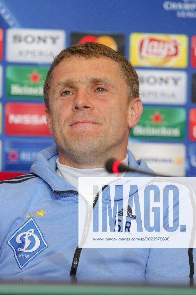 Feb. 23, 2016 - Kiev, ukraine - A retired Ukrainian football forward turned midfielder, who is currently managing the Ukrainian club FC Dynamo Kyiv Serhiy Rebrov is seen during a press conference PK Pressekonferenz at the training camp of the team, in Kiev, Ukraine, 23 February, 2016. FC Dynamo Kyiv will face Manchester City in the UEFA Champions League round of 16 football match,on 24 February,2016. FC Dynamo Kyiv manager Serhii Rebrov press conference - ZUMAn230